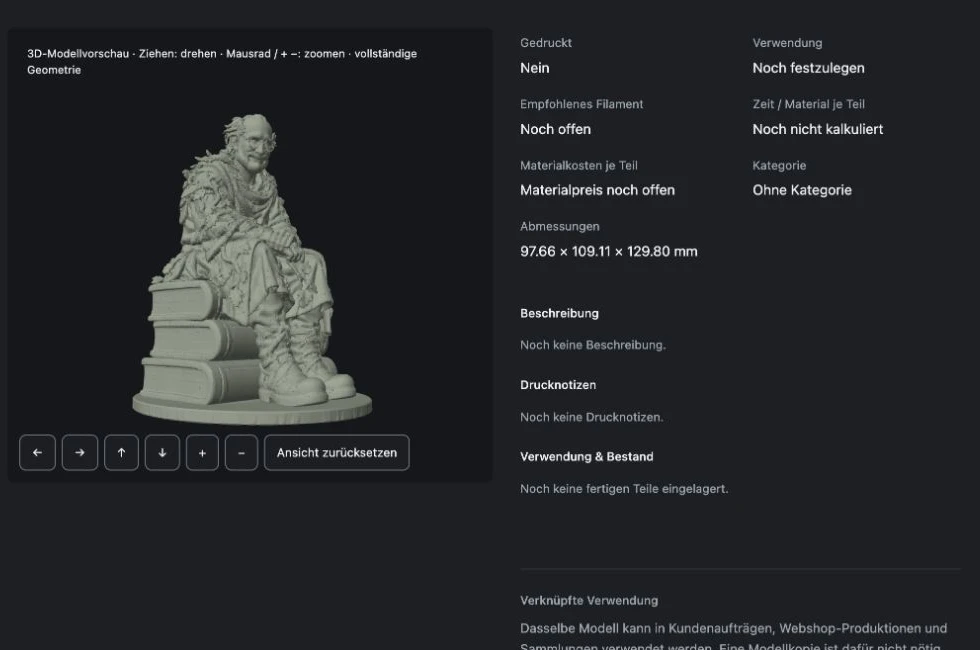 Modellübersicht der Fabrivaro-Designstudie mit einer 3D-Modellvorschau